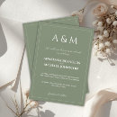 Recherche de vert sauge mariage invitations Monogramme