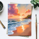 Recherche de peintures de plage cartes postales Coucher de soleil