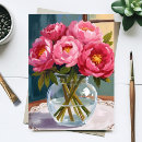 Recherche de peintures roses cartes postales Bouquet