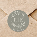 Recherche de monogram floral mariage autocollants Couple