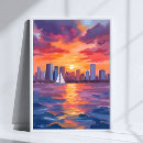 Suche nach stadt skyline poster Sonnenuntergang