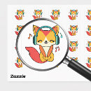 Suche nach glücklicher fuchs aufkleber Kawaii