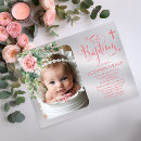 Recherche de rose de filles baptême invitations Religieux