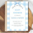 Suche nach blauer gingham einladungen Dusche