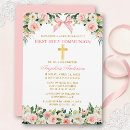 Recherche de ruban rose invitations Croix dorée