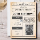 Suche nach vintager 50 geburtstag einladungen Zeitung