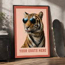 Recherche de tigre drôle posters Illustration