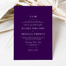 Recherche de violet foncé mariage invitations Initiales