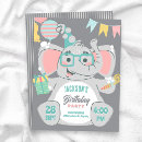 Recherche de éléphant heureux invitations Enfants