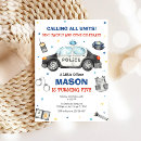 Recherche de voiture police invitations Ligne bleue mince
