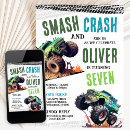 Recherche de monstres anniversaire invitations Fête d'enfants