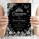 Recherche de papillons noirs invitations Quinceanera