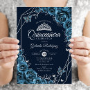 Recherche de quinceanera bleu marine invitations Floral