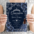 Recherche de navy quinceanera invitations Floral