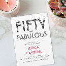 Suche nach fifty and fabulous birthday einladungen Minimale typografie einfach