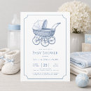 Recherche de poussette bébé invitations Vintage