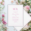 Recherche de fuchsia mariage invitations Monogramme