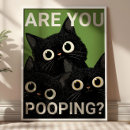 Suche nach lustiges badezimmer poster Schwarze katze