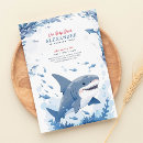 Recherche de shark anniversaire invitations Fête des créatures marines