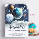Recherche de space 1ans anniversaire invitations Aquarelle