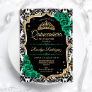 Recherche de vert et noir invitations Princesse quinceanera
