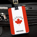 Recherche de drapeau canadien bagages étiquettes Rouge et blanc
