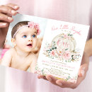 Recherche de floral pink 1ans anniversaire invitations Girl