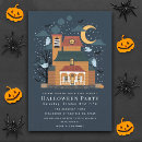 Recherche de maison hantée halloween invitations Citrouille