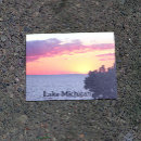 Recherche de le lac michigan cartes postales Coucher de soleil