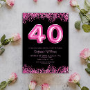 Recherche de black 40ans anniversaire invitations Rose