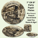 Recherche de vintage paper assiettes Anniversaire de train
