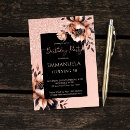 Recherche de noir et rose anniversaire invitations Chic