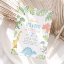 Recherche de dinosaure baby shower invitations Verdure tropicale