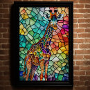 Recherche de girafe colorée art Abstrait