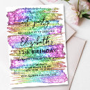 Recherche de rainbow art party invitations Coloré