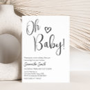 Recherche de noir et blanc baby shower invitations Moderne