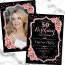 Recherche de black rose gold anniversaire invitations Élégant