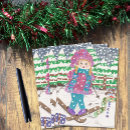 Recherche de fille de ski cartes postales Pour enfants