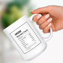 Recherche de maman drôle tasses Faits nutritionnels