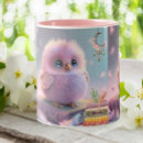Recherche de hibou de bébé tasses Rose