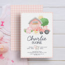 Recherche de farm animal 1ans anniversaire invitations Fille