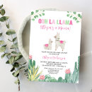 Recherche de llama cactus baby shower invitations Pour elle