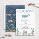Recherche de de baleine anniversaire invitations Bleu