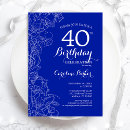 Recherche de blue floral anniversaire invitations Fleurs