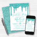 Recherche de turquoise blanc invitations Élégant et élégant