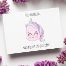Recherche de licorne kawaii vœux cartes Rose