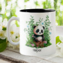 Recherche de panda blanc noir tasses Illustration