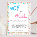 Recherche de boy or girl gender reveal invitations Bleu
