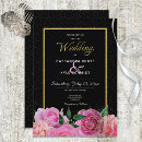 Recherche de rose et noir mariage invitations Classe