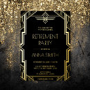 Recherche de roaring twenties invitations Black and gold